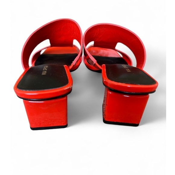 Via Spiga Red Block Heel Mules - Picture 3 of 4